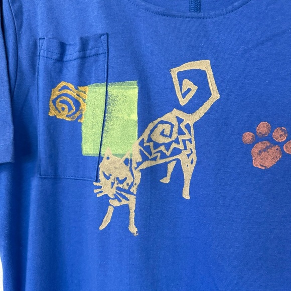 Cover Charge Cat Dress Vintage Lagenlook Artsy Pockets Slits Mumu Dress Sz Large - Picture 5 of 6